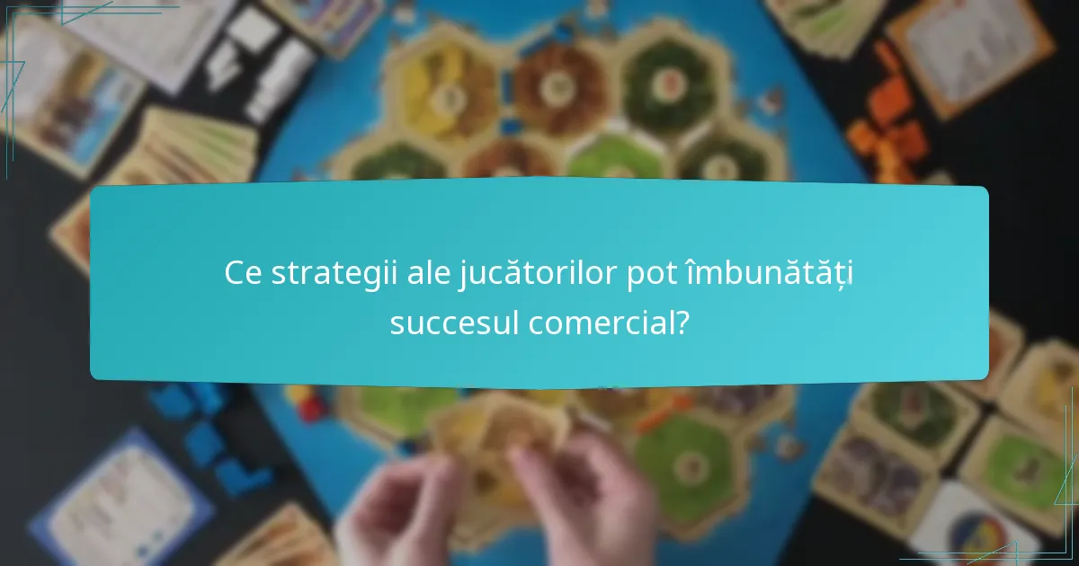 Ce strategii ale jucătorilor pot îmbunătăți succesul comercial?