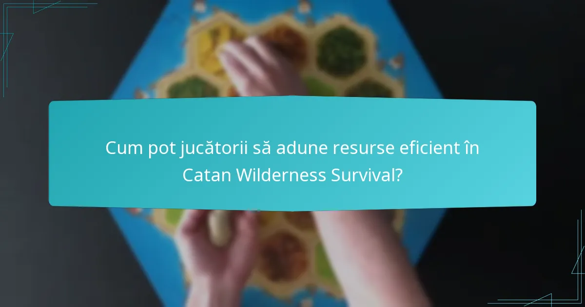 Cum pot jucătorii să adune resurse eficient în Catan Wilderness Survival?