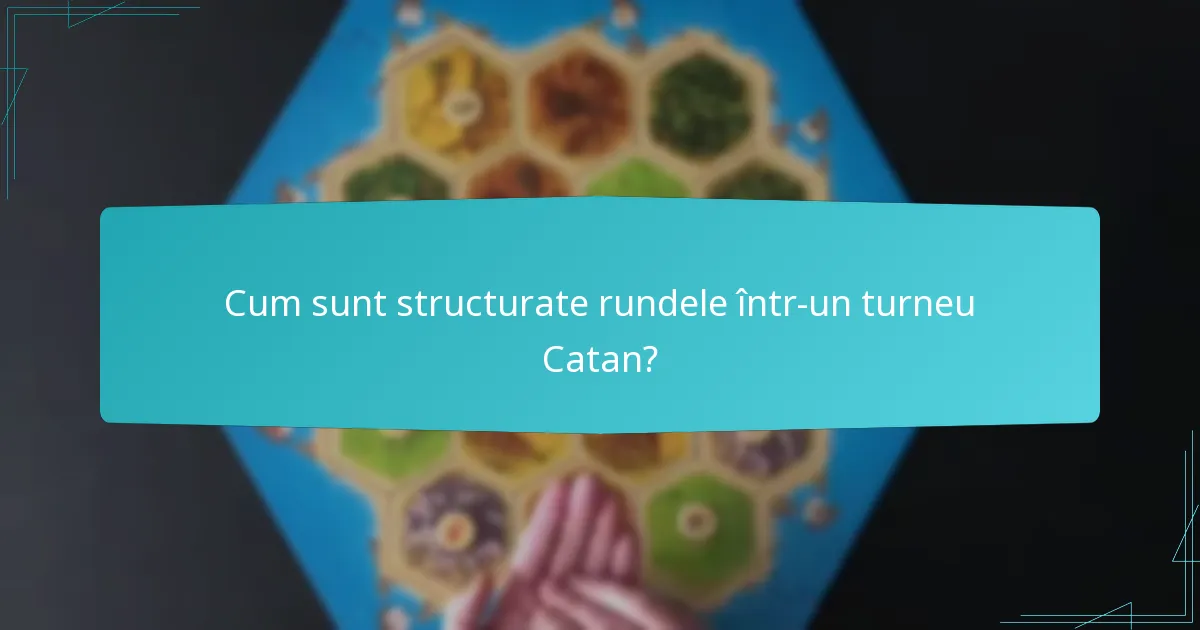 Cum sunt structurate rundele într-un turneu Catan?