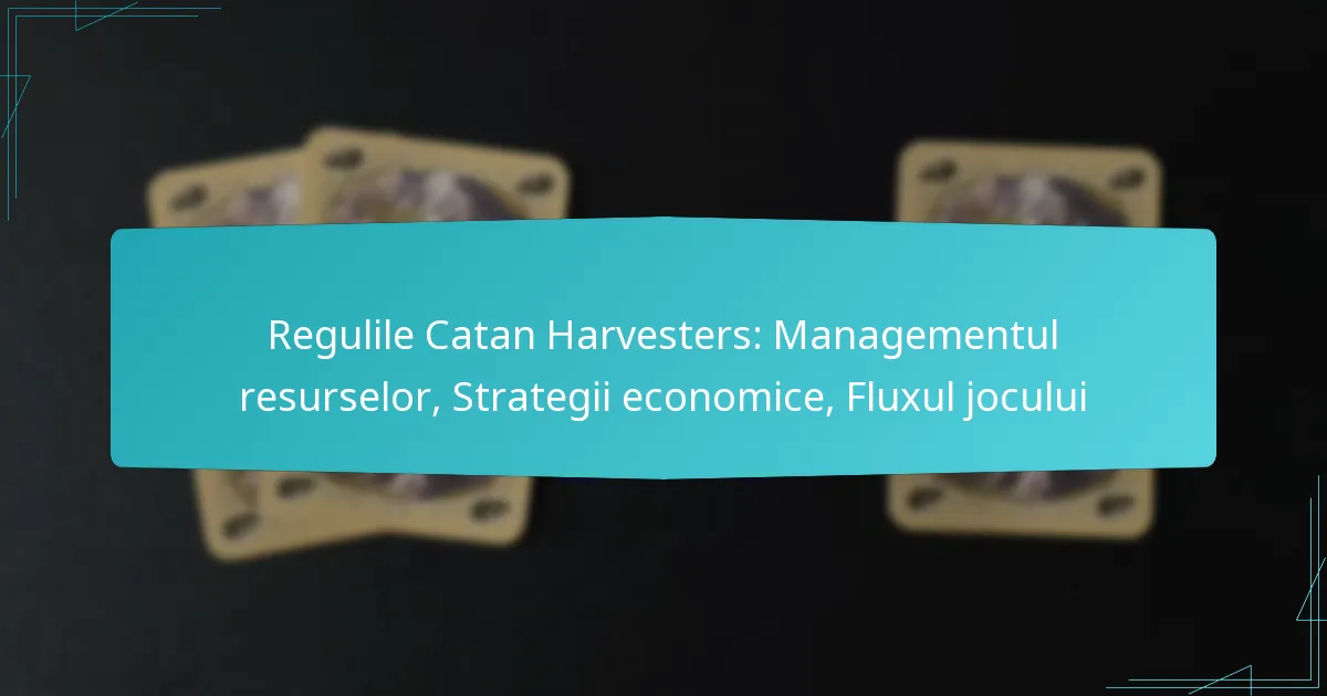 Regulile Catan Harvesters: Managementul resurselor, Strategii economice, Fluxul jocului